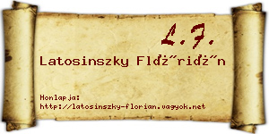 Latosinszky Flórián névjegykártya